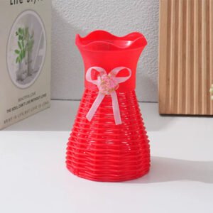 Imitation Rattan Vase Plum Blossom Mouth Flower Basket Plastic Vase